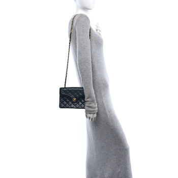 CHANEL Lambskin Quilted Small Single Flap Black