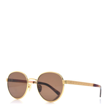 LOUIS VUITTON Metal Z2916U LV Aura Round Sunglasses Brown