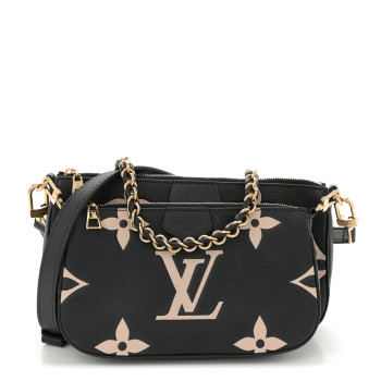 LOUIS VUITTON Empreinte Monogram Giant Multi Pochette Accessories Black Beige