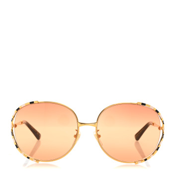 GUCCI Metal Round Frame GG0595S Sunglasses Gold Black