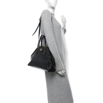 GUCCI Calfskin Medium Re(Belle) Top Handle Bag Black