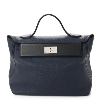 HERMES Togo Swift 24/24 35 Bleu Nuit Black