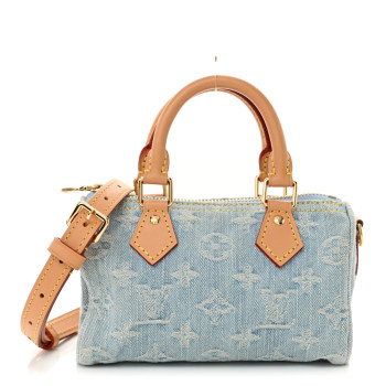 LOUIS VUITTON Monogram Denim Nano Speedy Sky Blue