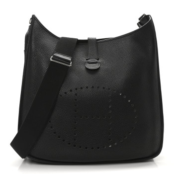 HERMES Taurillon Clemence Evelyne GM Black