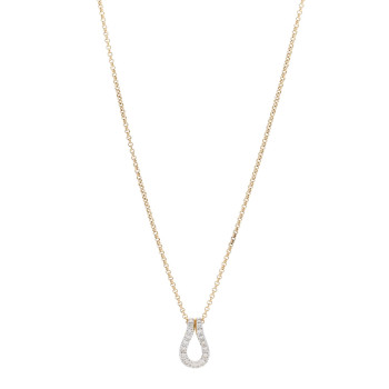 JOHN HARDY 18K Yellow Gold Diamond Surf Link Pendant Necklace