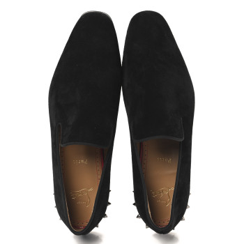 CHRISTIAN LOUBOUTIN Veau Velours Mens Marquees Loafers 43 Black