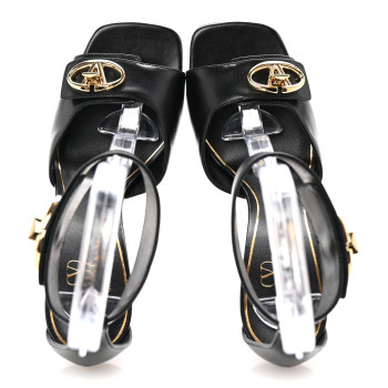 VALENTINO GARAVANI Calfskin VLogo 105mm Locker Sandals 36.5 Black