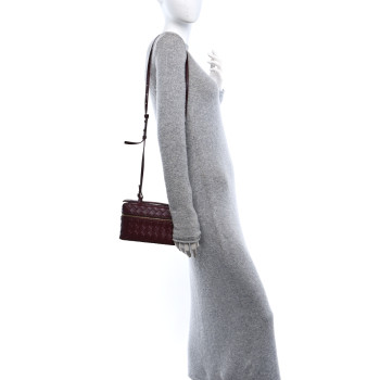 BOTTEGA VENETA Calfskin Intrecciato Bang Bang Vanity Case Mahogany