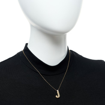 ROBERTO COIN 18K Yellow White Gold Diamond Princess Block Letter J Pendant Necklace