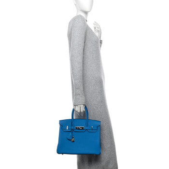 HERMES Togo Birkin 30 Bleu Zanzibar