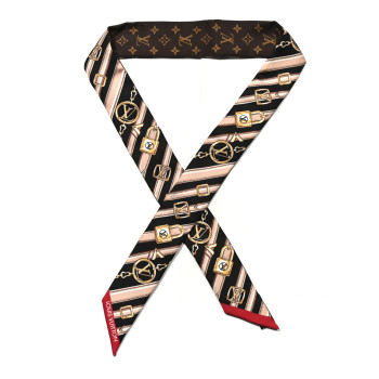 LOUIS VUITTON Silk Monogram Forever BB Bandeau Brown