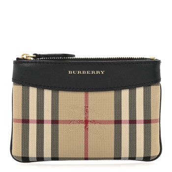 BURBERRY Haymarket Check Zip Pouch Black