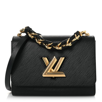LOUIS VUITTON Epi Twist Braided Strap Shoulder Bag MM Black