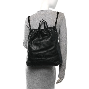 CHANEL Shiny Calfskin Quilted Chanel 22 Backpack So Black