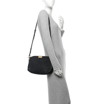 BURBERRY Calfskin Check Embossed Small Chichester Crossbody Clutch Bag Black