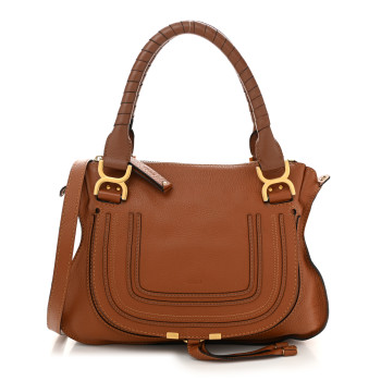 CHLOE Calfskin Medium Marcie Satchel Tan