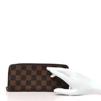 LOUIS VUITTON Damier Ebene Clemence Wallet Cherry