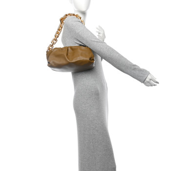 BOTTEGA VENETA Calfskin The Pouch Chain Cammello