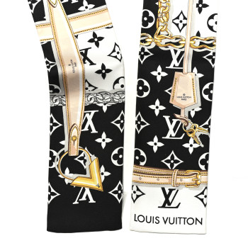 LOUIS VUITTON Silk Monogram Confidential Bandeau Black