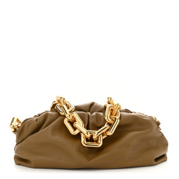 BOTTEGA VENETA Calfskin The Pouch Chain Cammello