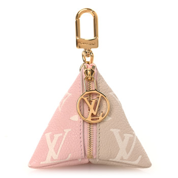 LOUIS VUITTON Monogram Berlingot Key Pouch Rose Beige