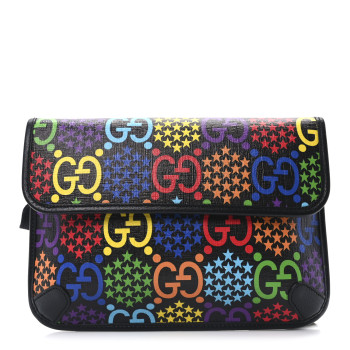 GUCCI GG Supreme Monogram Psychedelic Slim Belt Bag Black