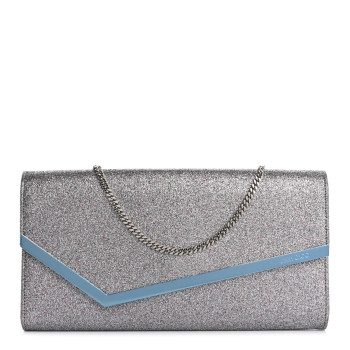 JIMMY CHOO Glitter Fabric Erica Chain Clutch Multicolor
