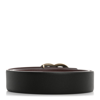 CHANEL Calfskin CC Reversible Belt 85 34 Black Burgundy