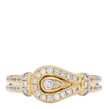 DAVID YURMAN 18K Yellow Gold Diamond Thoroughbred Loop Ring 53 6.5