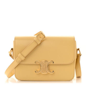 CELINE Shiny Calfskin Teen Triomphe Light Yellow