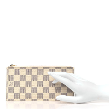 LOUIS VUITTON Damier Azur Felicie Chain Wallet Zippered Insert