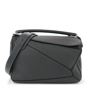 LOEWE Calfskin Medium Puzzle Bag Grey