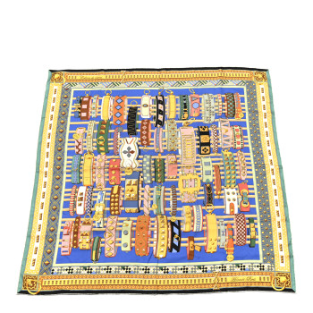 HERMES Silk Colliers de Chiens Scarf 90