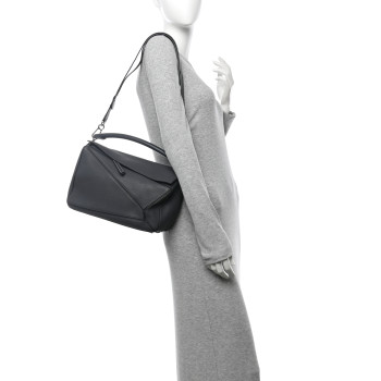 LOEWE Calfskin Medium Puzzle Bag Grey