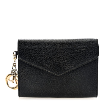 CHRISTIAN DIOR Bullcalf Diorissimo Slim Envelope Wallet Black Rose Indien