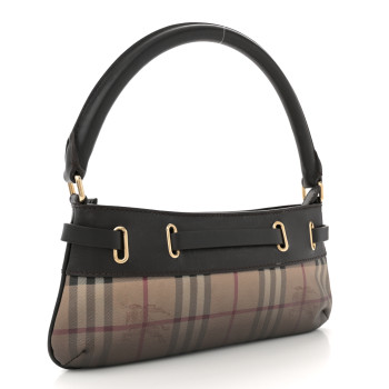 BURBERRY Haymarket Check Degrade Shoulder Bag Chocolate