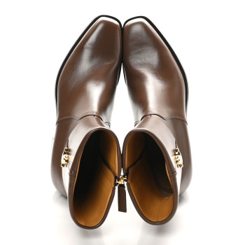 GUCCI Calfskin Horsebit Mens Elizabeth Ankle Boots  9 Brown Sugar