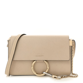 CHLOE Goatskin Small Faye Shoulder Bag Abstract White