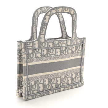CHRISTIAN DIOR Oblique Mini Book Tote Grey Multicolor