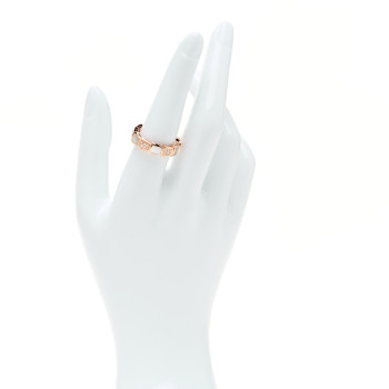 BULGARI 18K Rose Gold Diamond Mother of Pearl 6mm Serpenti Viper Band Ring 56 7.75