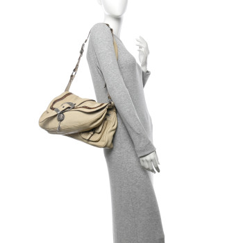 CHRISTIAN DIOR Calfskin Medium Gaucho Double Saddle Bag Ivory