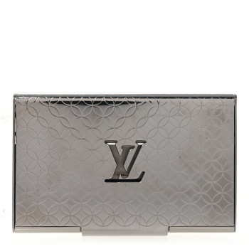 LOUIS VUITTON Metal Champs Elysees Card Holder Silver