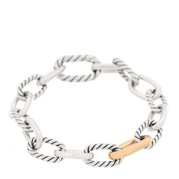 DAVID YURMAN Sterling Silver 18K Yellow Gold 8.5mm Madison Chain Bracelet
