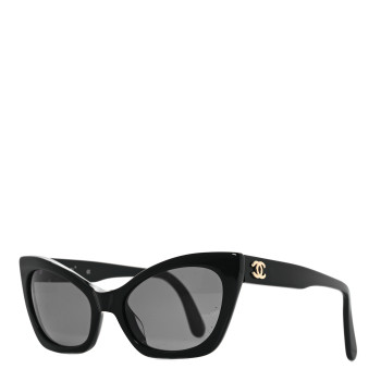 CHANEL Acetate Cat Eye Sunglasses 01943 Black
