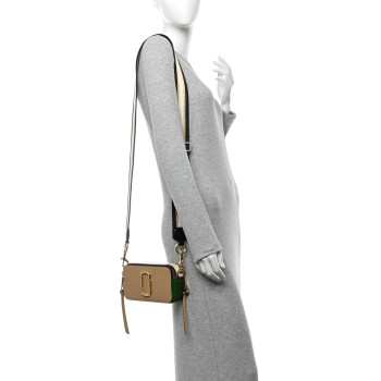 MARC JACOBS Saffiano Small Snapshot Camera Bag Sand Castle Multicolor