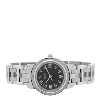 HERMES Stainless Steel 24mm Clipper Quartz Watch Grey