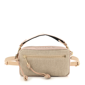 CHLOE Linen Woody Belt Bag Blush Beige