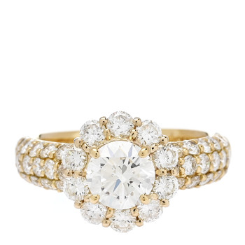 PARKER & WEST BY FASHIONPHILE 18K Yellow Gold Diamond 1.01ct Halo Engagement Ring 53 6.25