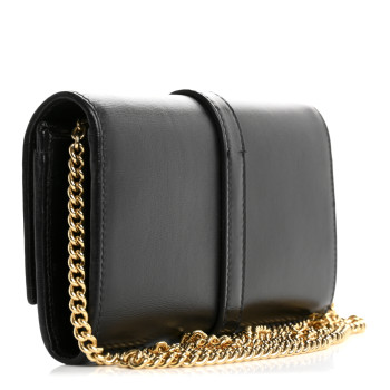 GUCCI Calfskin Jackie 1961 Chain Wallet Black