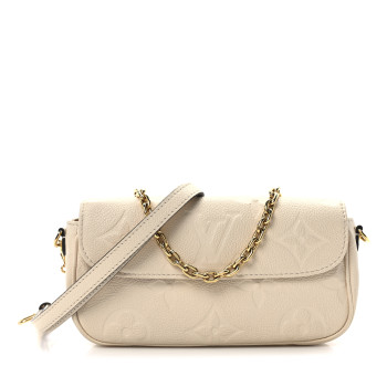 LOUIS VUITTON Empreinte Monogram Giant Ivy Wallet On Chain Cream